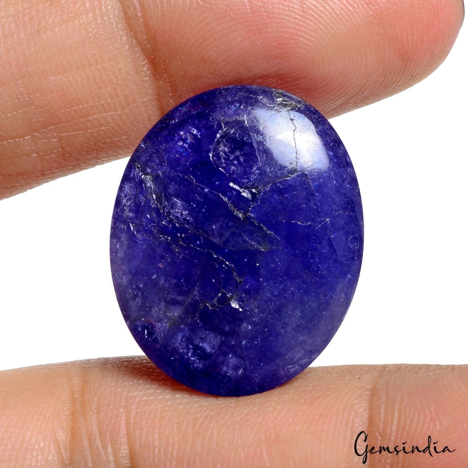 46.30 Cts Natural Tanzanite Untreated Rare Vibrant Blue Oval Cabochon Gemstone