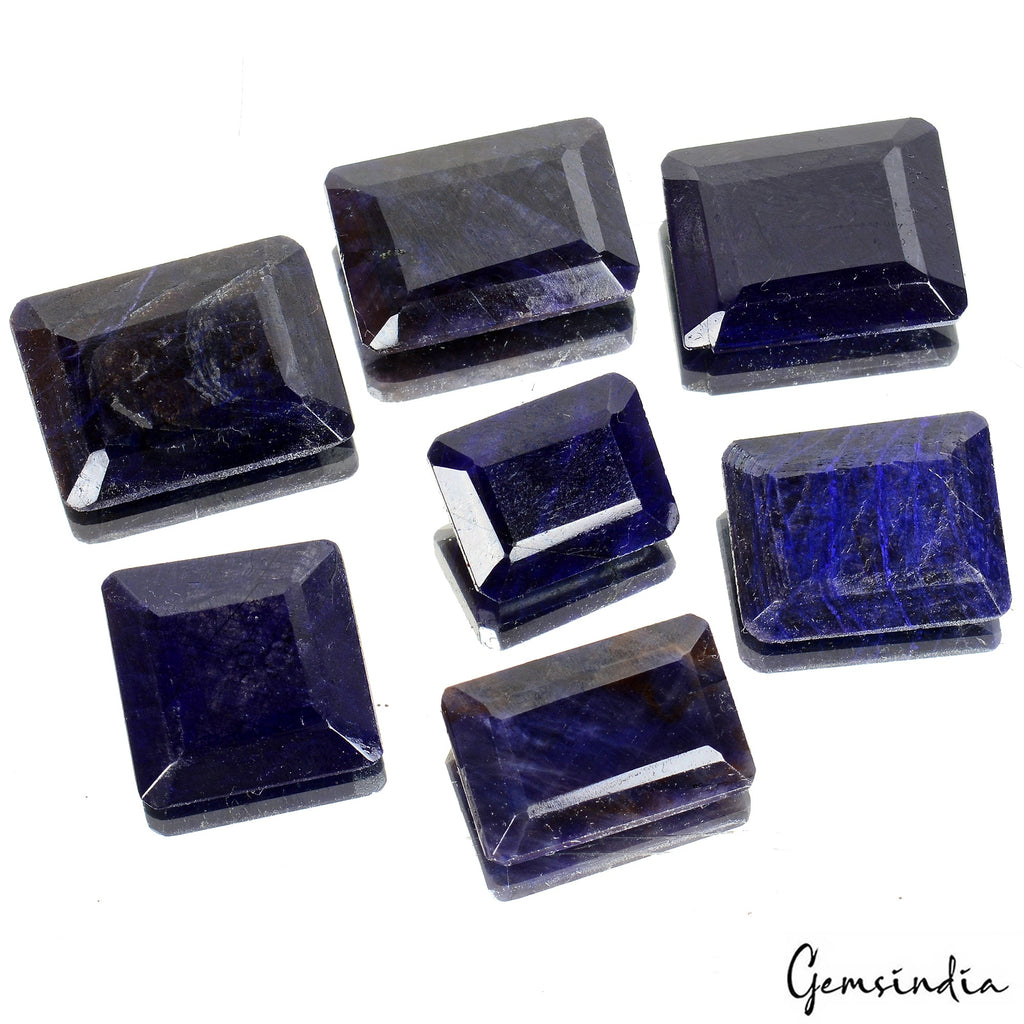 Certified 230 Cts/7 Pcs Natural Dark Blue Octagon Cut Loose Gems Lot For Jewelry