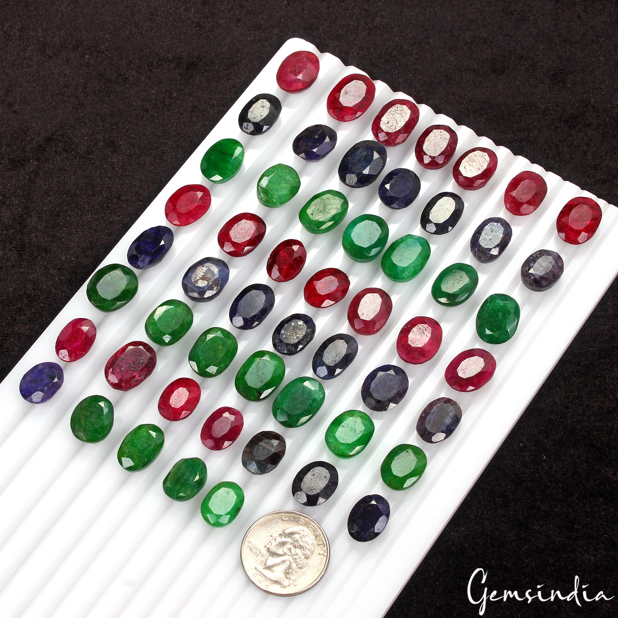 Ruby Lot, Loose Gemstone, Color Enhanced, Red — 54 Pieces, 14mm to 18mm, 550 Ct