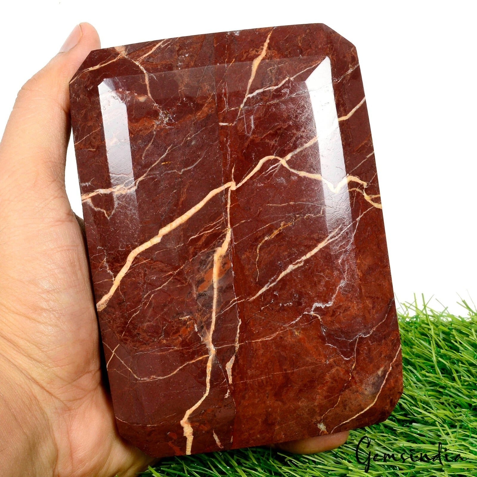 Natural Earth mined Red Jasper 1.8 Kg Emerald Cut Large Size Untreated Gemstone