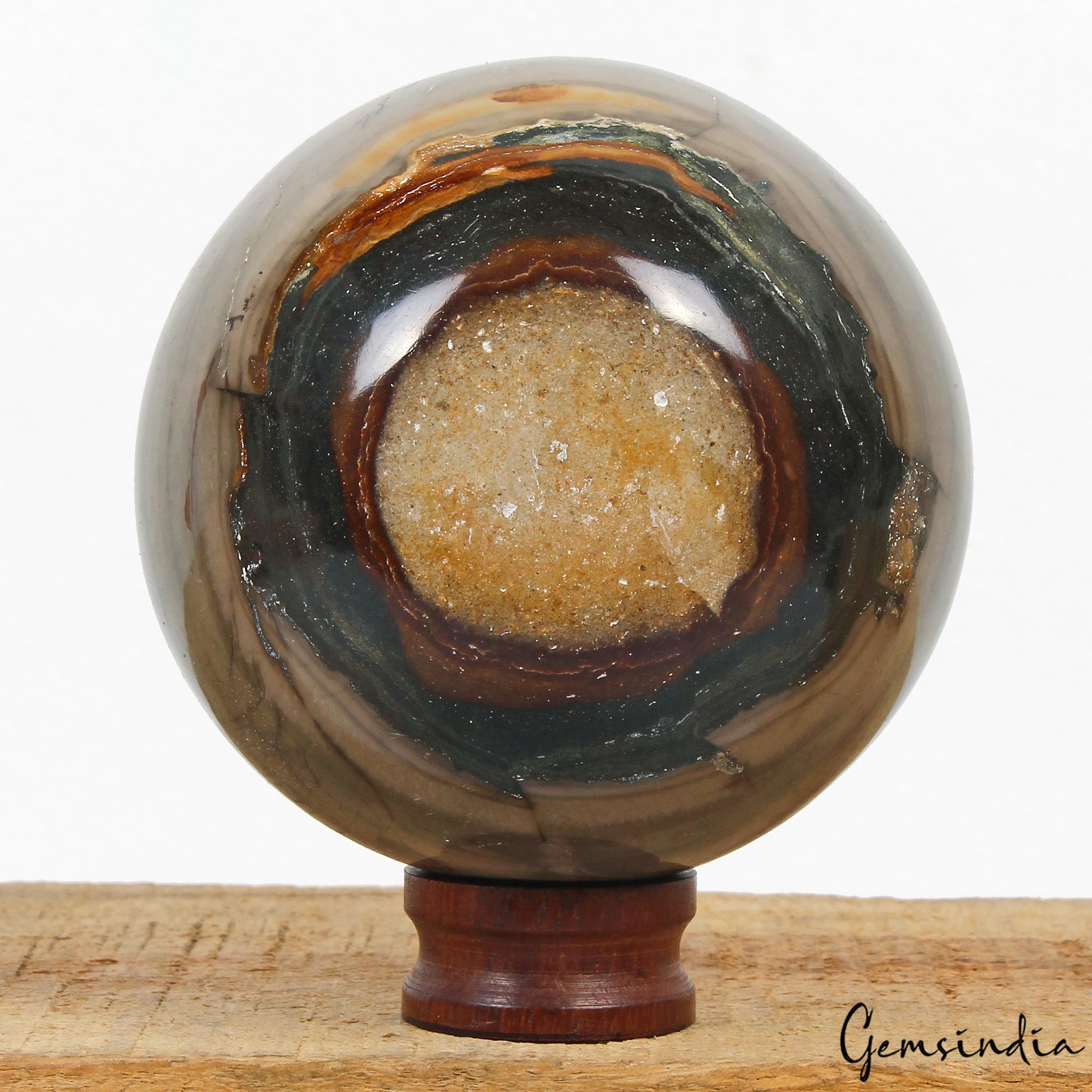 2840 Ct Natural Untreated Forest Agate Heling Crystal Mineral Sphere With Stand