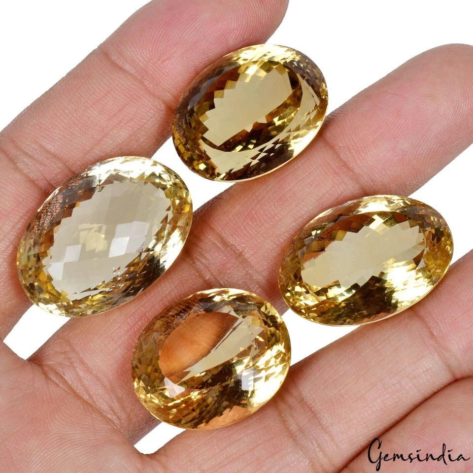 Certified Citrine Oval Cut 194.10 Ct- 23-28mm Lustrous Precious Jewelry Gemstone