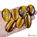 Tiger Eye Lot, Cabochon, Untreated, Yellow — 7 Pieces, 37mm to 48mm, 400 Ct