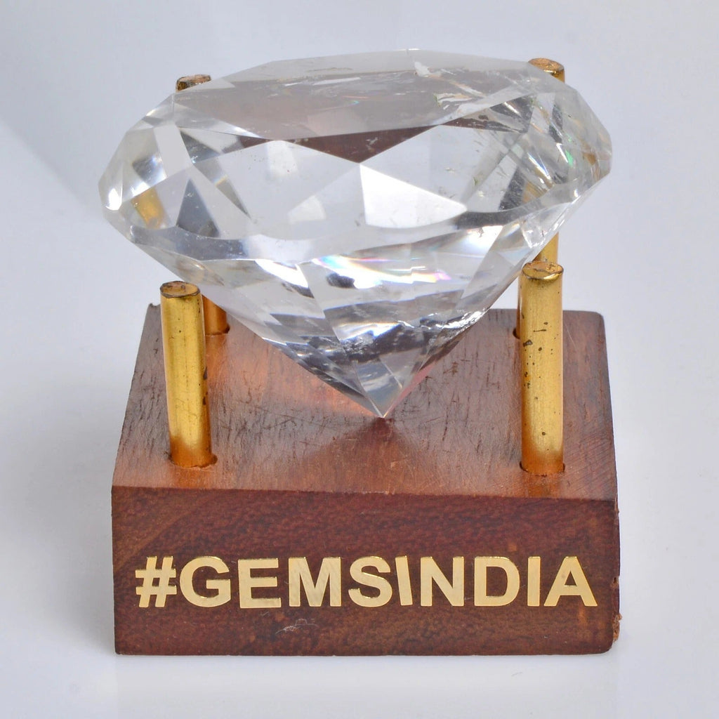 208.70 Ct Natural Crystal White Quartz Round Diamond Cut Loose Brazil Gemstone