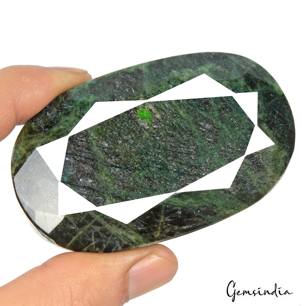 860 Ct Natural Dark Green Emerald Oval Faceted Earth Mined Loose Huge Gemstone