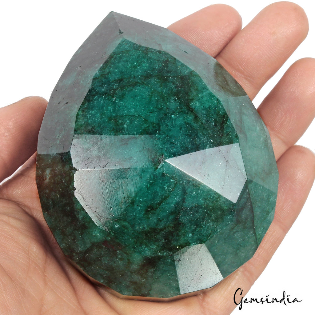 1940 Ct Natural Brazilian Blue Green Emerald Pear Faceted Earth Mined Loose Gems