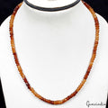 Hessonite Garnet Necklace, Untreated, Multi Color — 5mm, 141.10 Ct, Sri Lanka