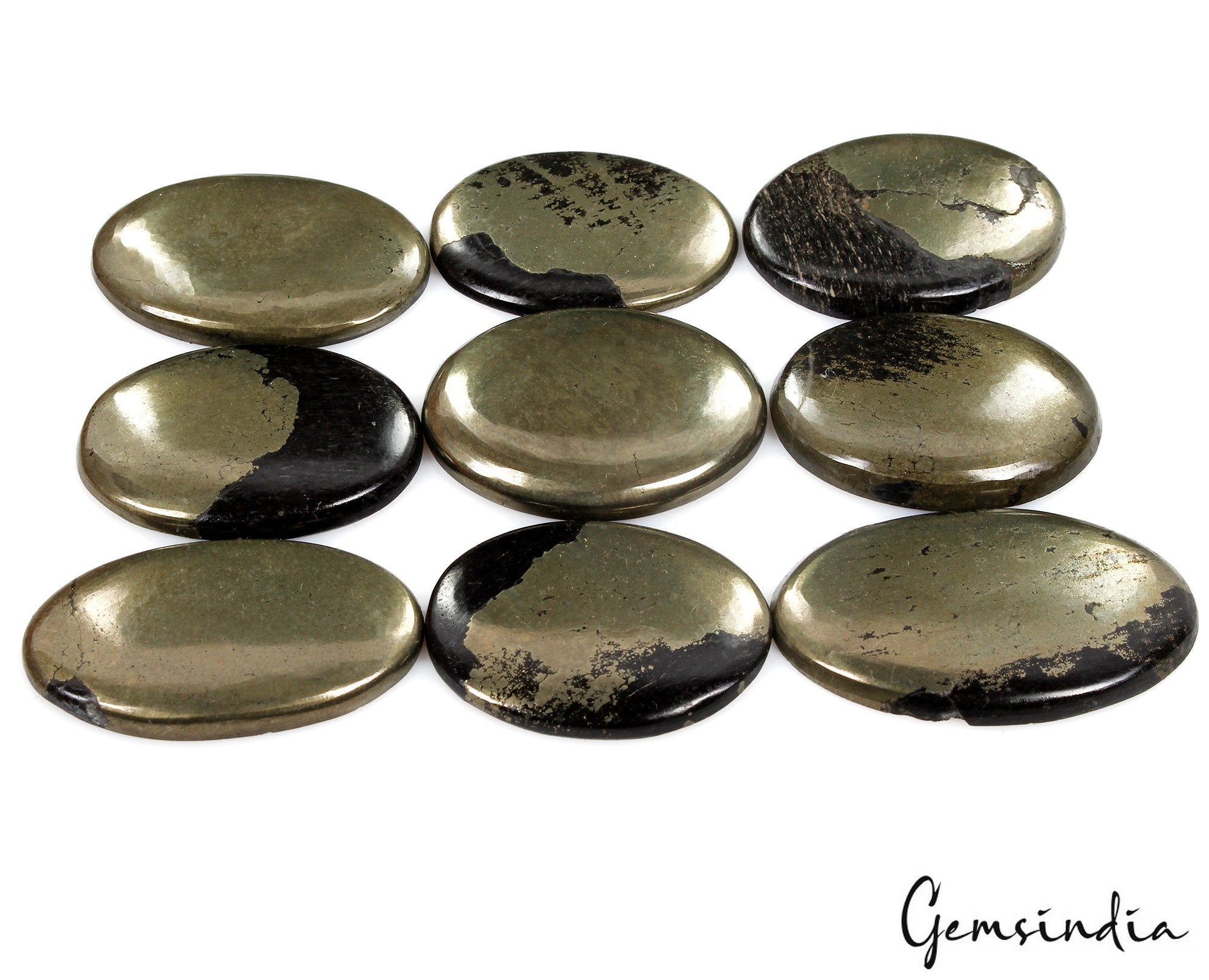 9 Pcs Natural Apache Gold Untreated 35mm-40mm Cabochon Huge Loose Gemstones Lot