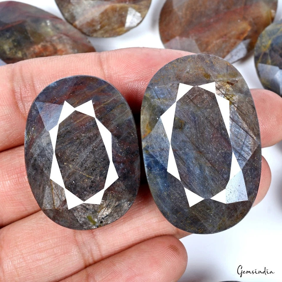 1180 Ct/9 Pcs Natural Untreated Gray Brown Sapphire Oval Cut Earth Mined Gems