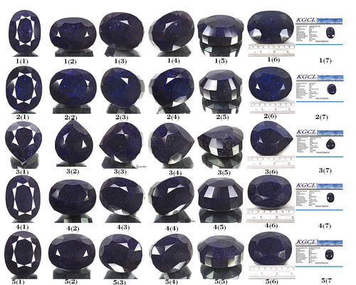 African Blue Sapphire Lot, Loose Gemstone, Color Enhanced — 5 Pieces, 74mm to 92mm, 11840 Ct (2.3 Kg), Africa