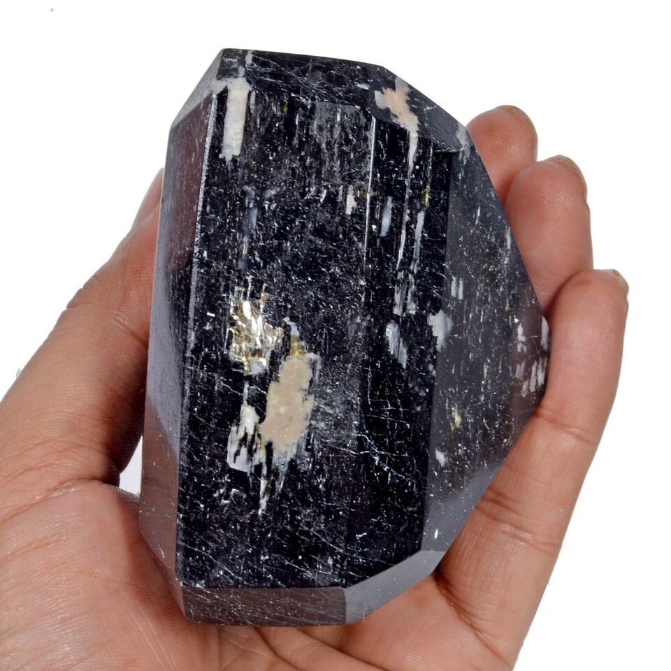 750 Gram Natural Rare Black Tourmaline Emerald Cut Earth Mined Huge Gemstone