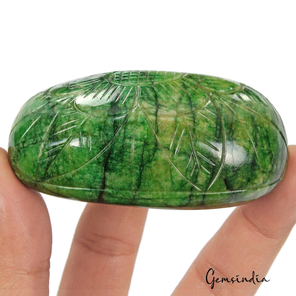 1000 Ct Natural Vibrant Green Emerald Oval Carving Earth Mined Museum Size Gems