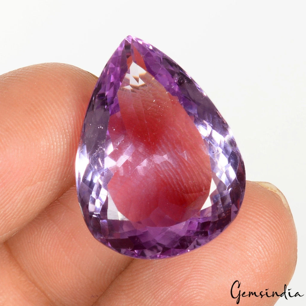 Amethyst Loose Gemstone, Untreated, Purple — 25x19x11 mm, 27.95 Ct