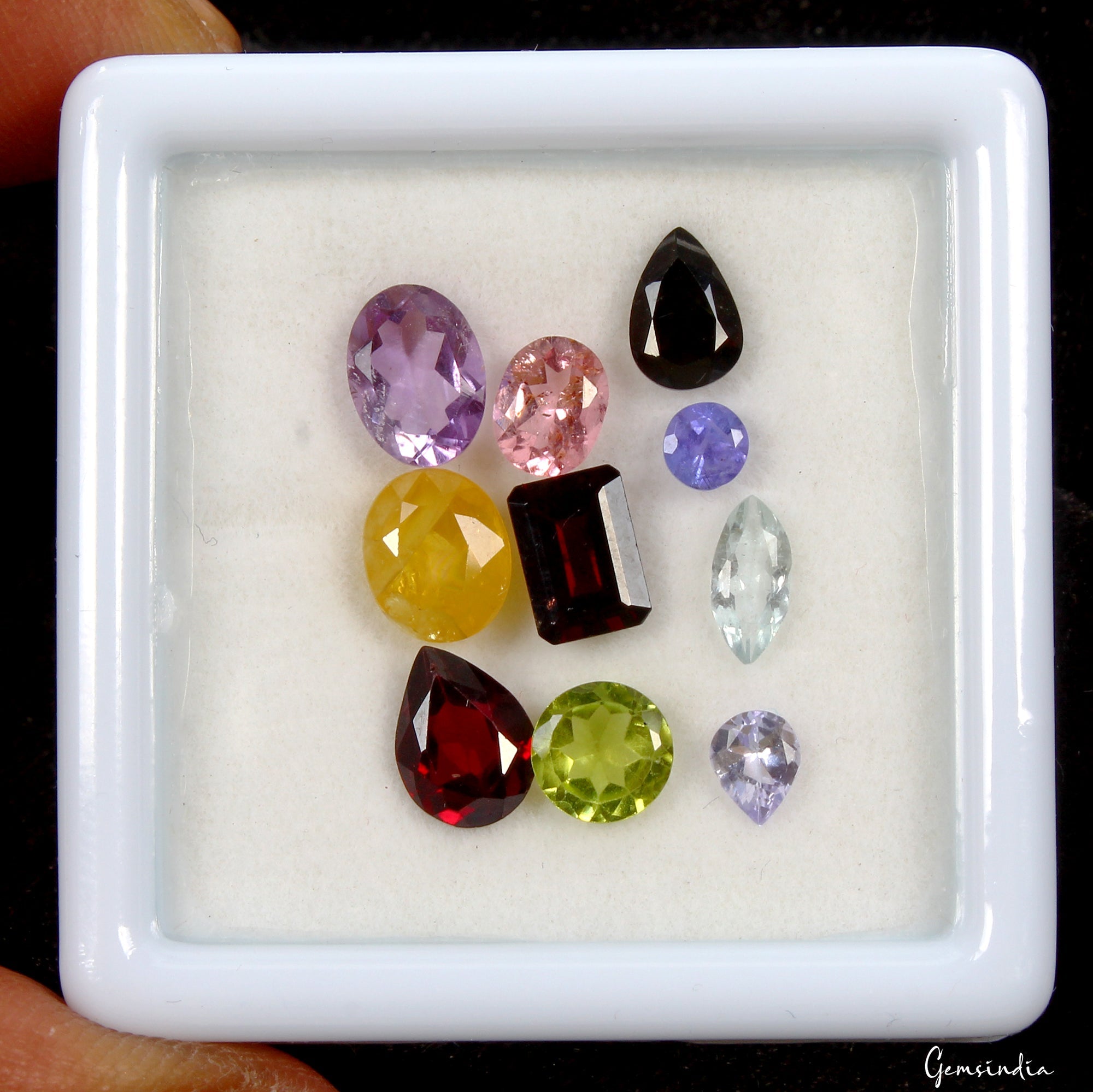 All Kind Semi Precious Loose Gemstone 8.80 Crt Wholesale Lot Natural Mix Faceted