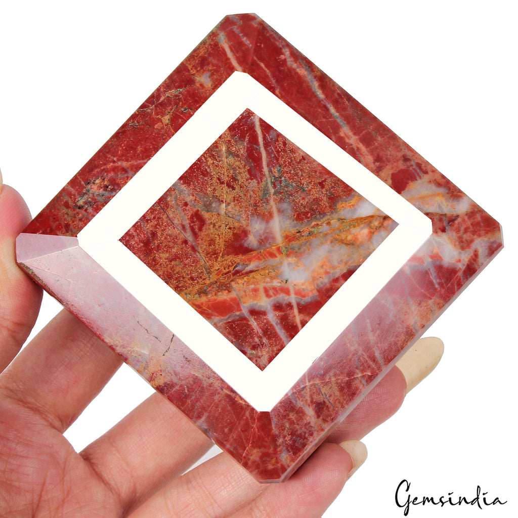 Red Jasper Loose Gemstone, Octagon Faceted, Untreated — 74x70x36mm, 1820 Ct, Madagascar