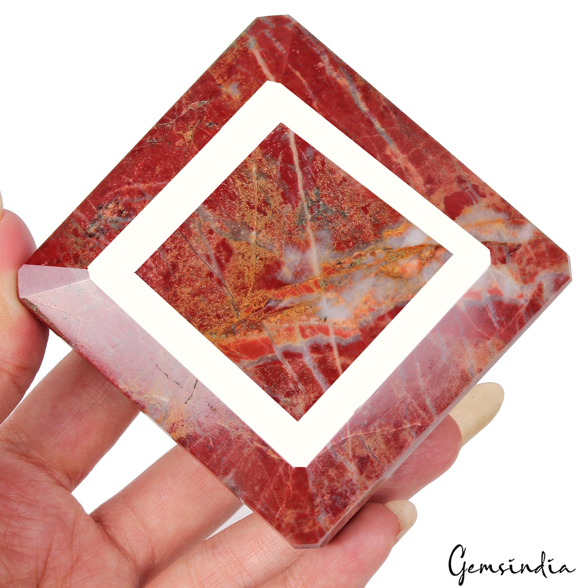 Red Jasper Loose Gemstone, Octagon Faceted, Untreated — 74x70x36mm, 1820 Ct, Madagascar