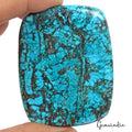 400Ct Natural Blue Spiderweb Turquoise Cushion Cab Artistic Huge Gem For Pendant