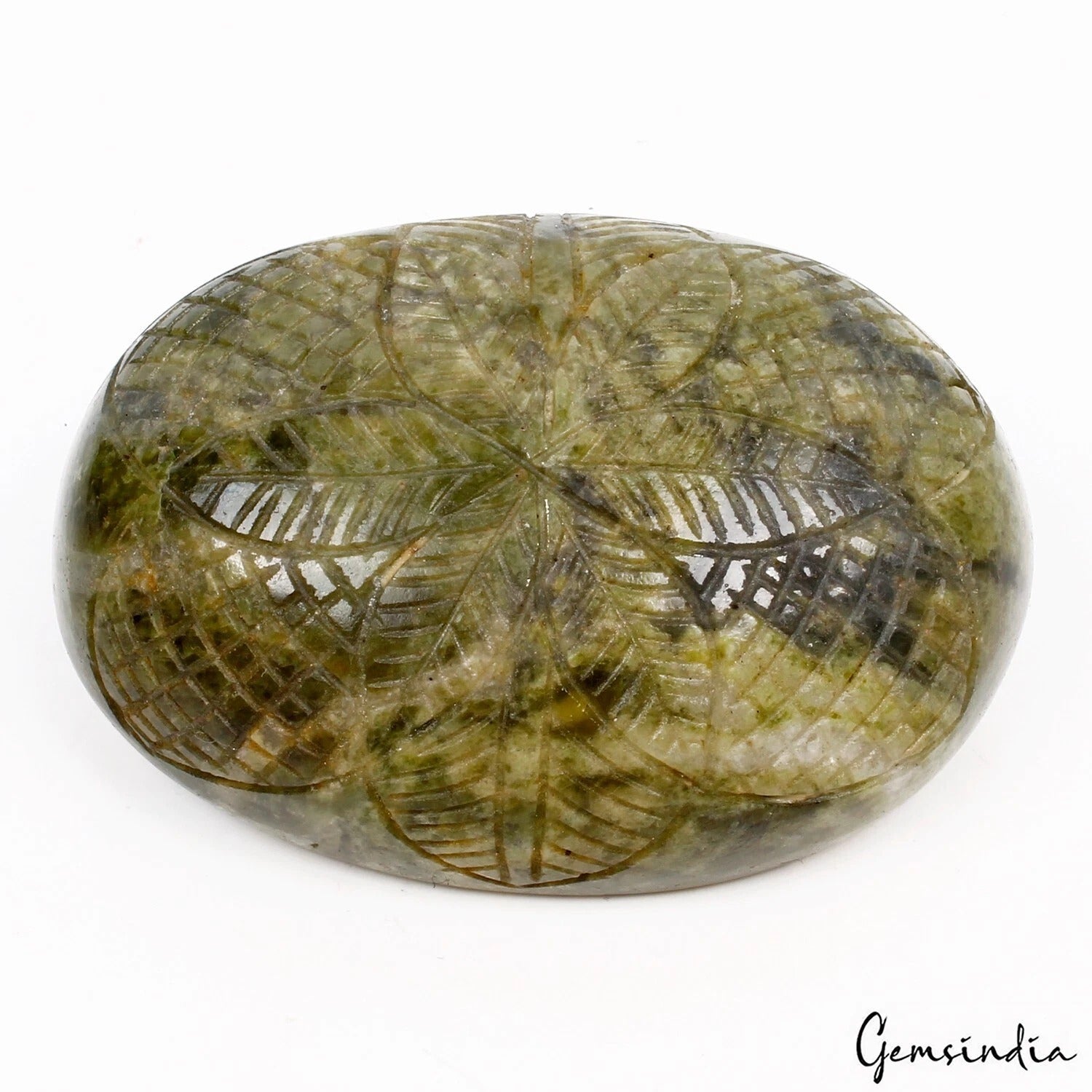 280 Ct Natural Green Vessonite Oval Shape Loose Hand Carved Earth mined Gemstone