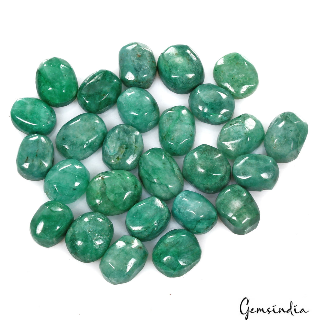 Certified 126.90 Cts/26 Pcs Natural Brazilian Green Emerald Oval Cab Loose Gems