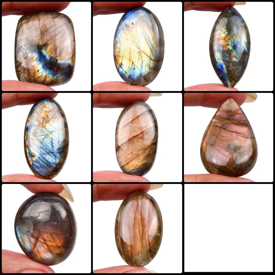 400 Ct 100% Natural Multi Flashing Labradorite Mix Cabochon Loose Gemstones Lot