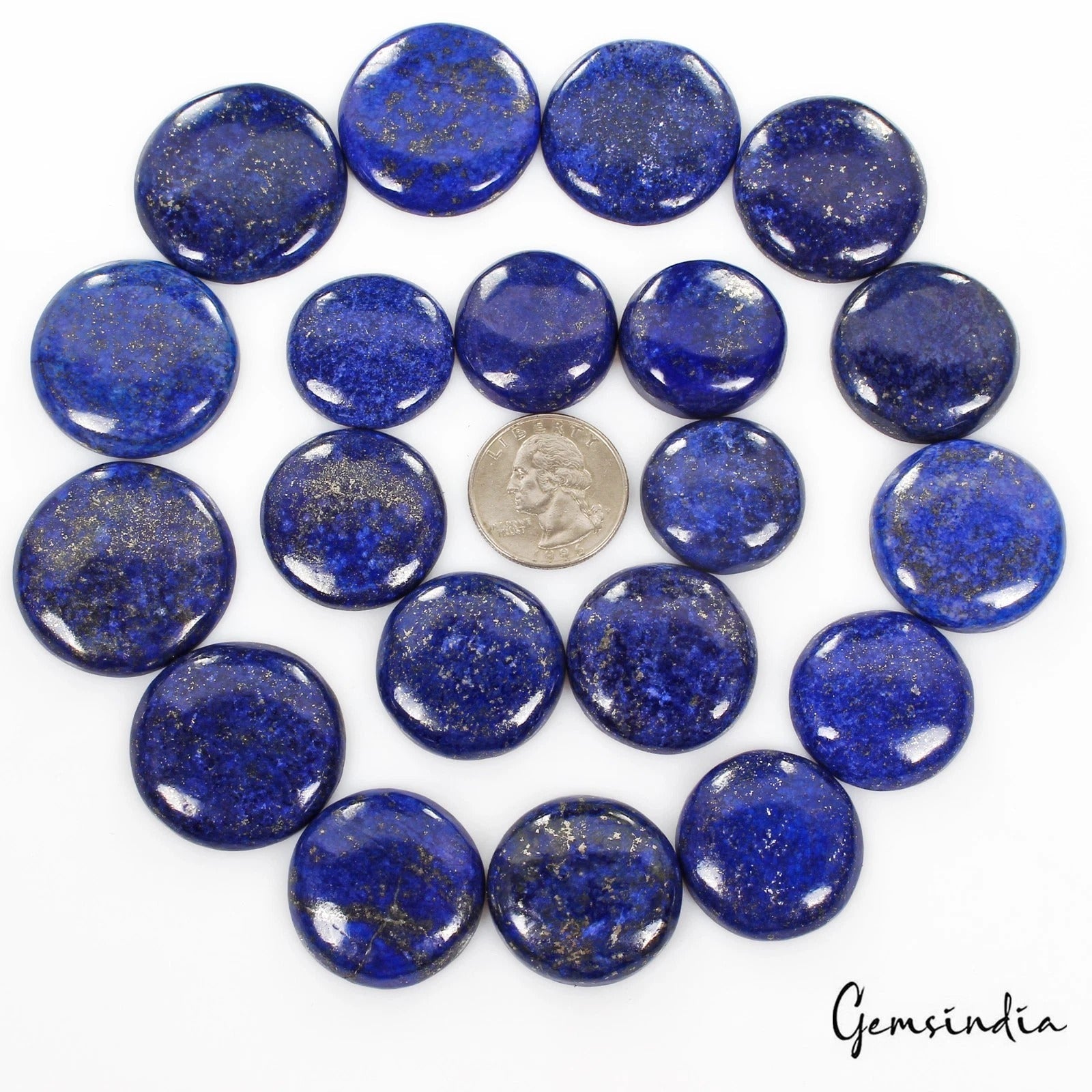 1000 Cts/20 Pcs Natural Blue Lapis Lazuli Gold Flecks Round Loose Wholesale Gems