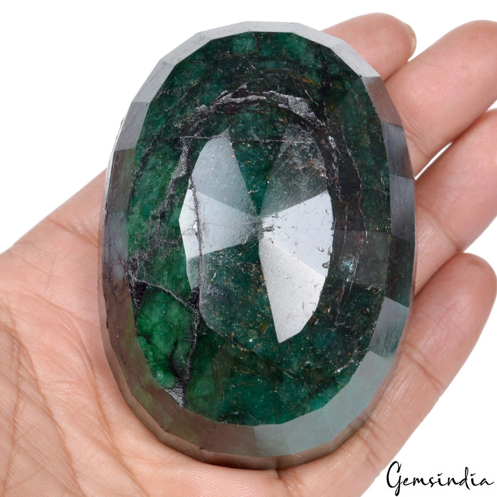 1335 Cts Natural Dark Green Emerald Oval Faceted Earth Mined Huge Size Loose Gem