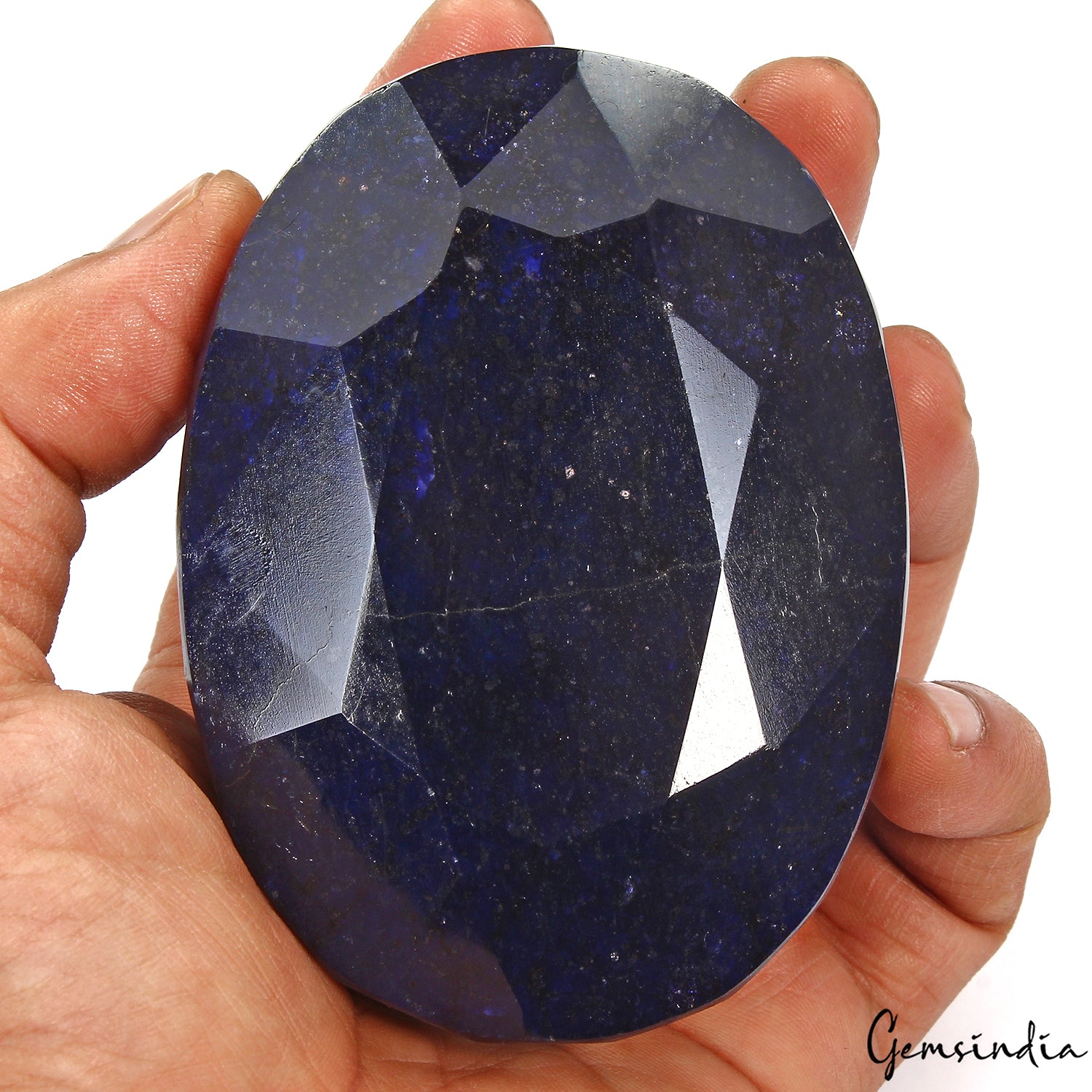 African Blue Sapphire Loose Gemstone, Color Enhanced — 92x67x43mm, 2570 Ct, Africa