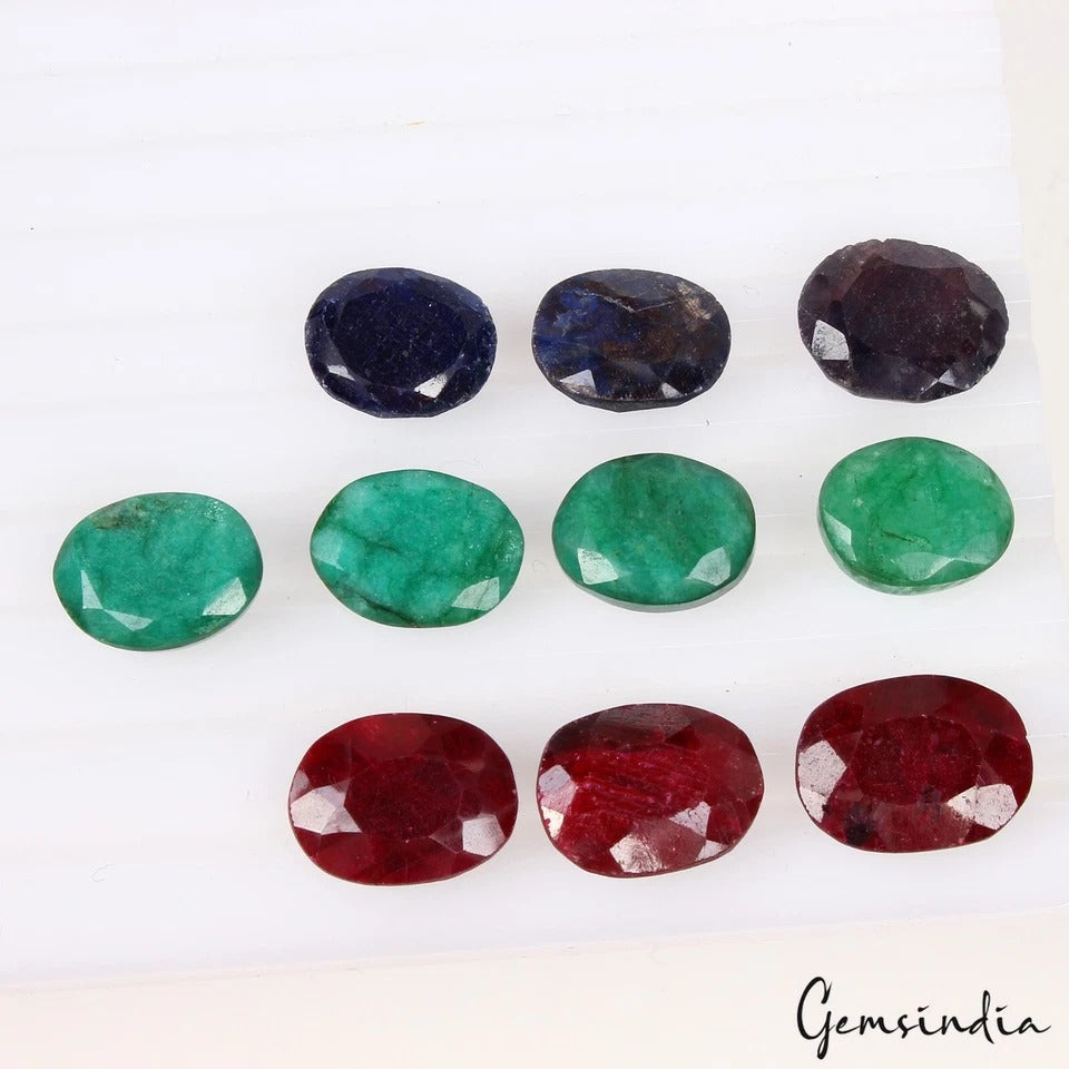 Ruby Lot, Loose Gemstone, Color Enhanced — 10 Pieces, 15mm to 18mm, 137.00 Ct