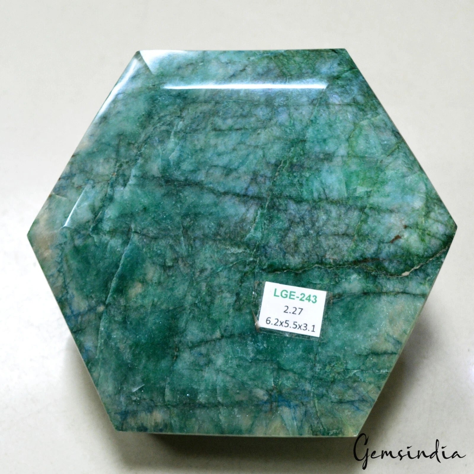 2.2 Kilo Natural Green Emerald Earth Mined Hexagon Cut Home Decor Gemstone
