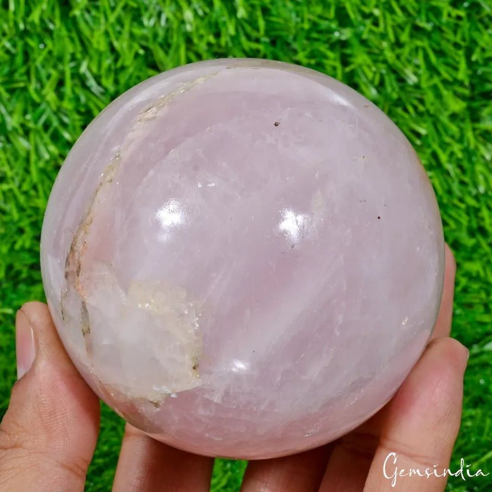 Rose Quartz Sphere, Untreated, Pink — 3.2 Inch in diameter, 0.788 Kg (3940 Ct), Madagascar