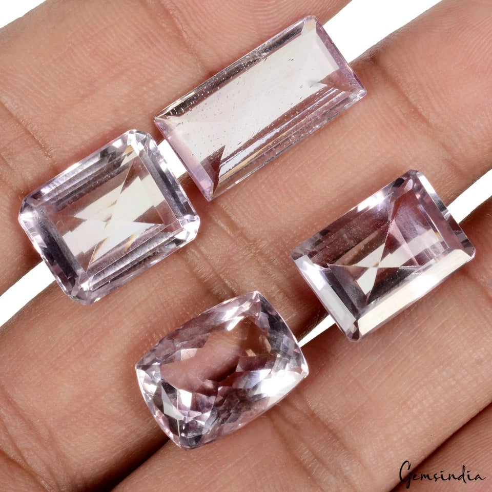 40.80 Ct/4 Pcs Natural Bolivian Untreated Purple Amethyst Mix Cut Gems For Jewel