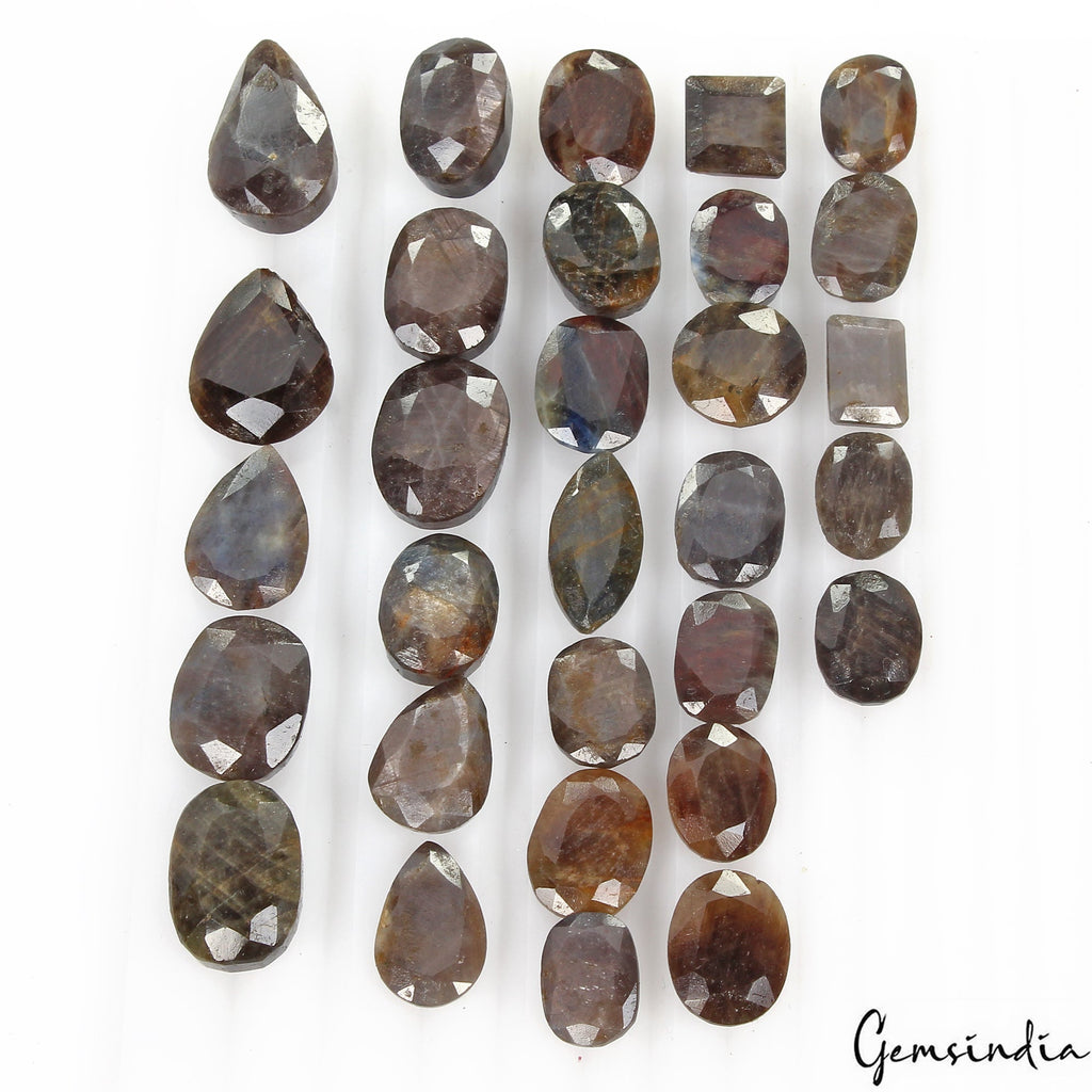470 Ct/46 Pcs Natural Untreated Brown Sapphire Mix Cut Loose Gem Lot For Jewelry