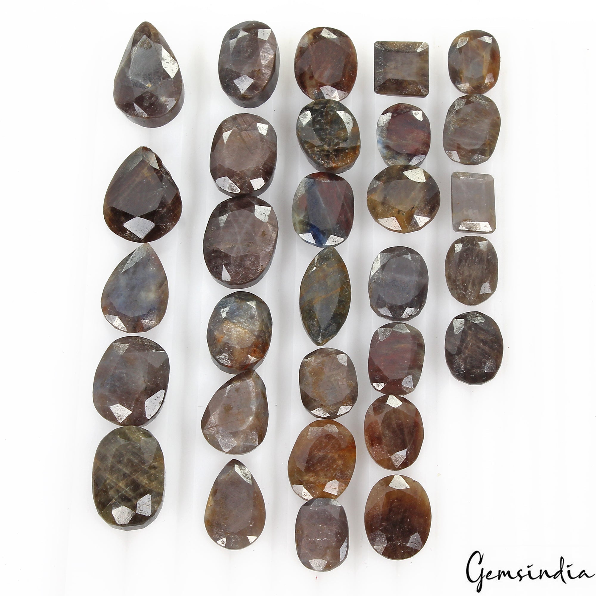 470 Ct/46 Pcs Natural Untreated Brown Sapphire Mix Cut Loose Gem Lot For Jewelry