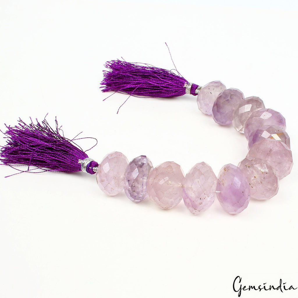 440 Ct Natural Purple Amethyst Good Luster Drilled Round Faceted Beads ,Brazil