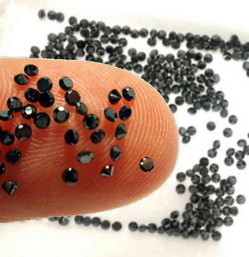 Black Diamond Loose Gemstone, BLACK — 1.5 mm, 2 Ct, Africa