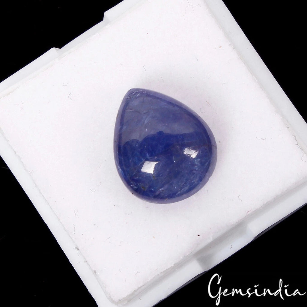 Certified 7.30 Cts Natural Untreated Blue Tanzanite Pear Cab Loose Gem For Ring