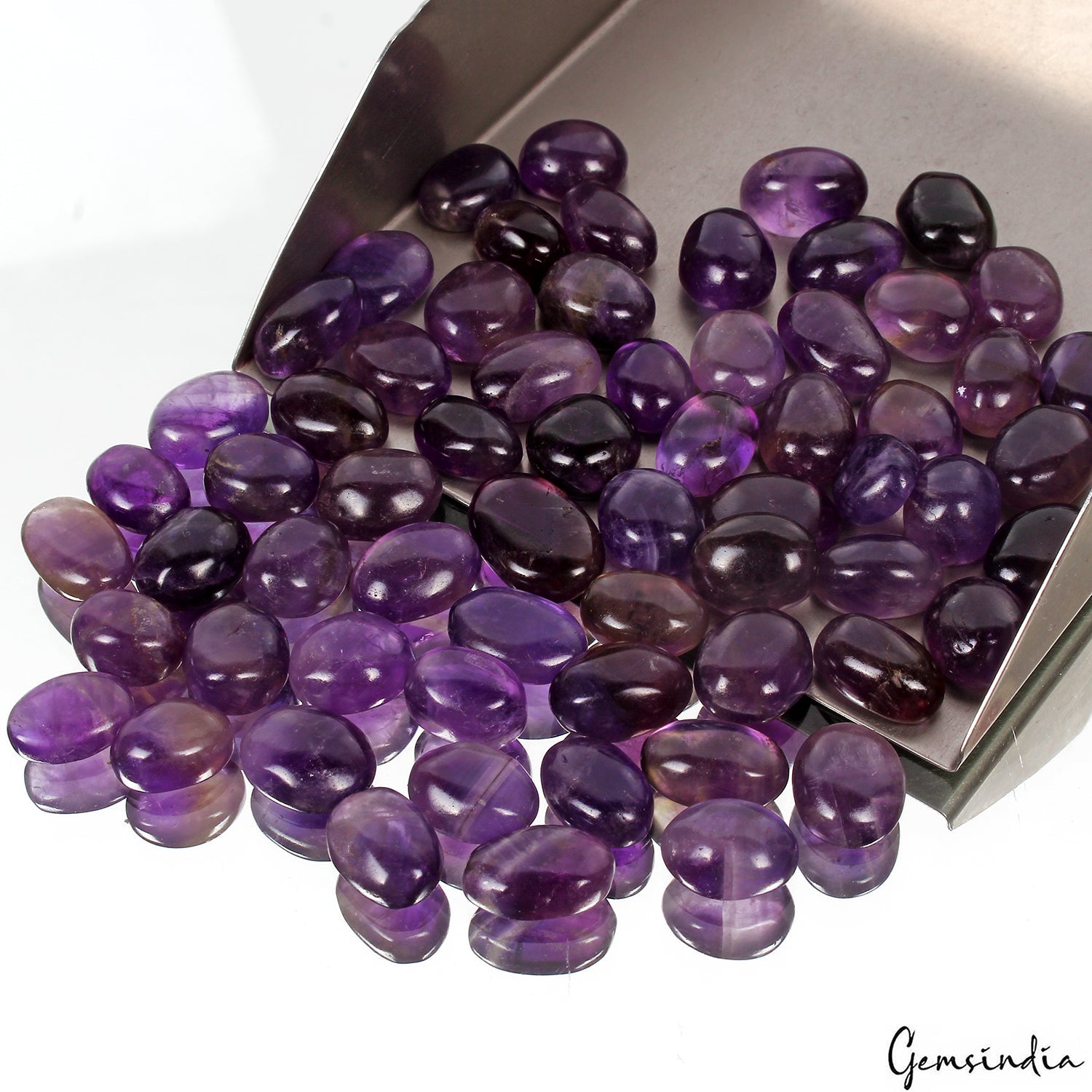 340 Ct Natural Untreated Purple Amethyst Oval Cab Loose Gemstone Lot For Jewelry