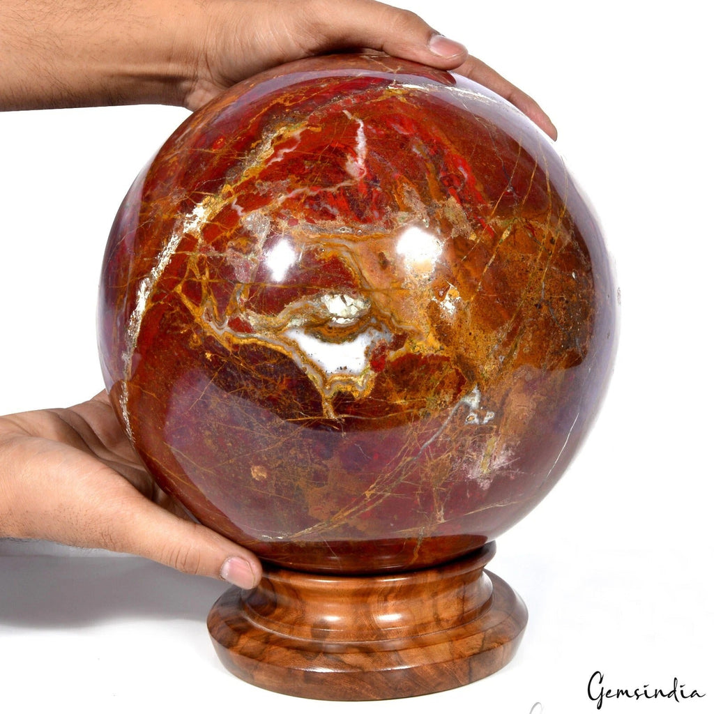 16.9 Kg Natural Red Jasper Polished Sphere Crystal Healing Mineral Huge Gem~9.3"