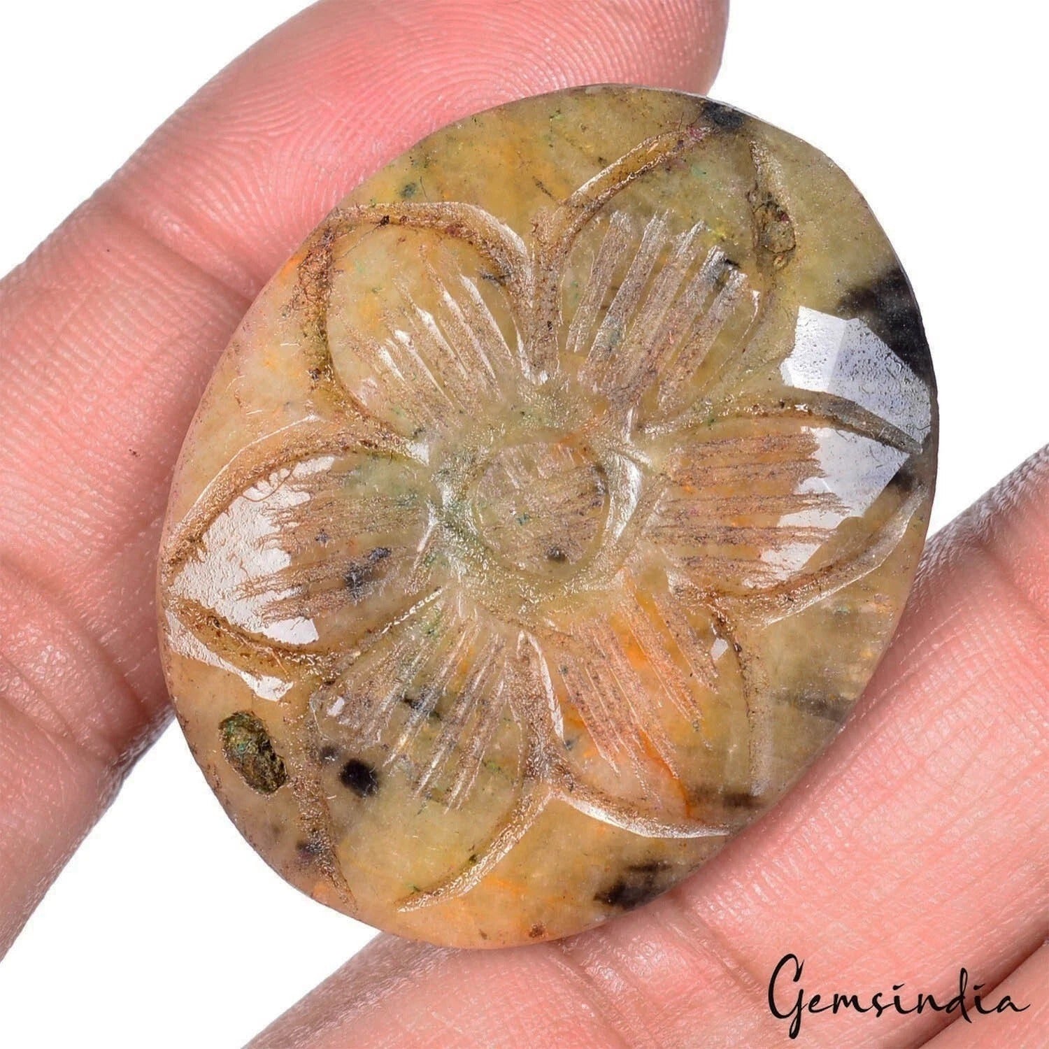 188.20 Ct Natural Untreated Brown Sapphire Oval Cut Carved Earth Mined Gemstone