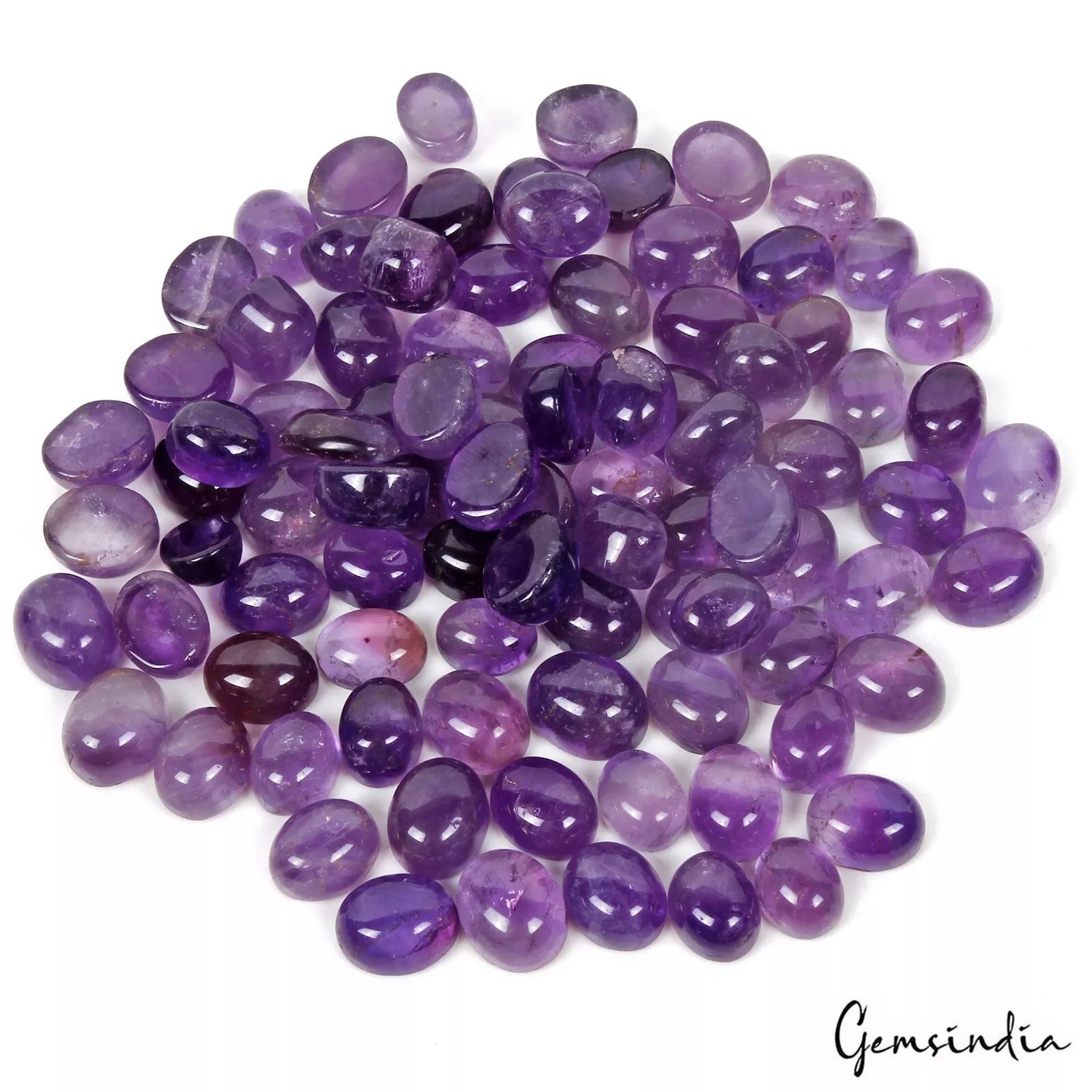 400 Ct Natural Untreated Brazilian Purple Amethyst Oval Cab Loose Wholesale Gems