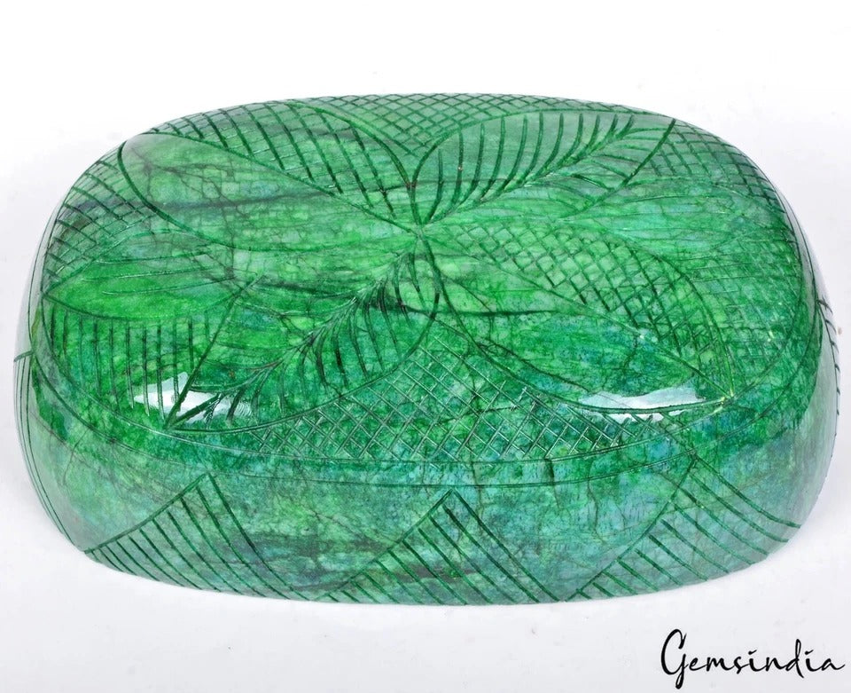 Certified 9200 Ct Natural Brazilian Emerald Amazing Carving Earth Mined Gemstone