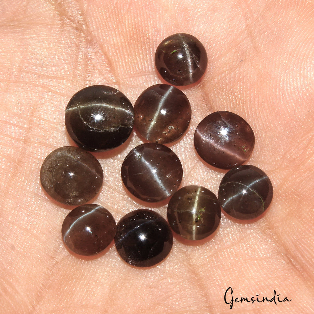 Natural Untreated Spectrolite Cats Eye Mix Cab Loose Gemstones 22.00 Ct/7-9mm