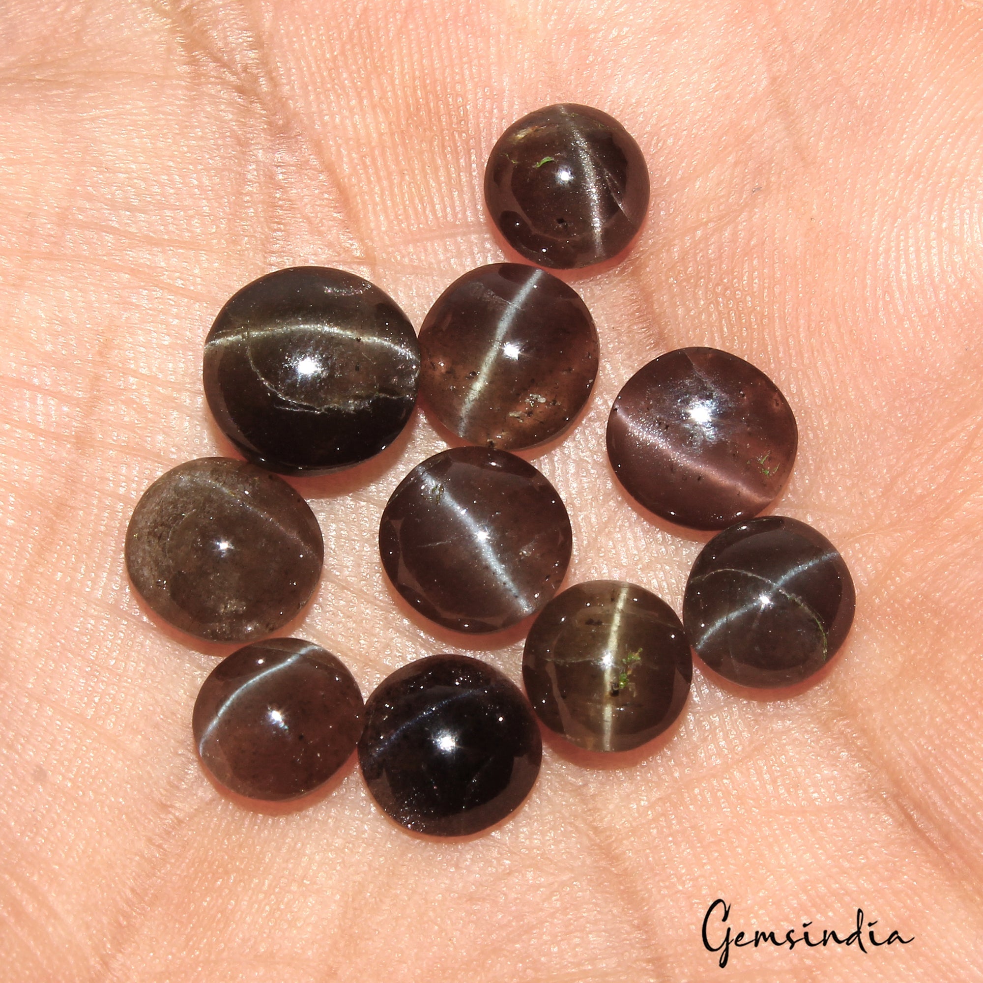 Natural Untreated Spectrolite Cats Eye Mix Cab Loose Gemstones 22.00 Ct/7-9mm