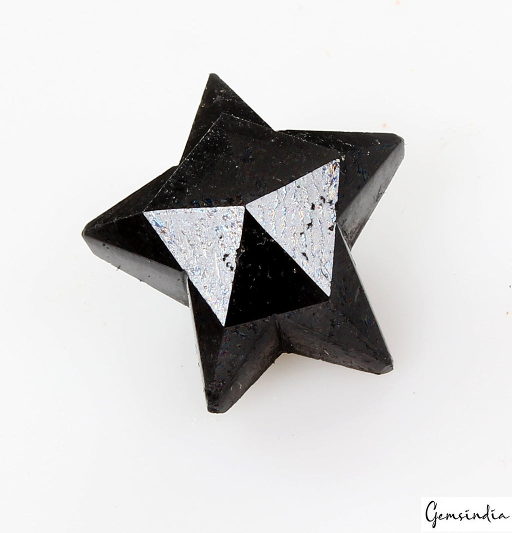 4.3 Carats 100% Natural Polished Star Shape Loose Earth Mined Black Diamond~12mm