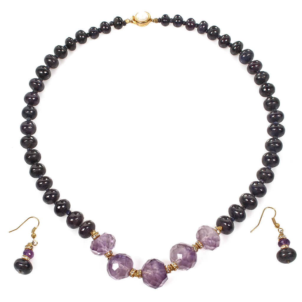 Blue Sapphire Jewelry, Untreated, Purple — 20", 561.30 Ct, Madagascar