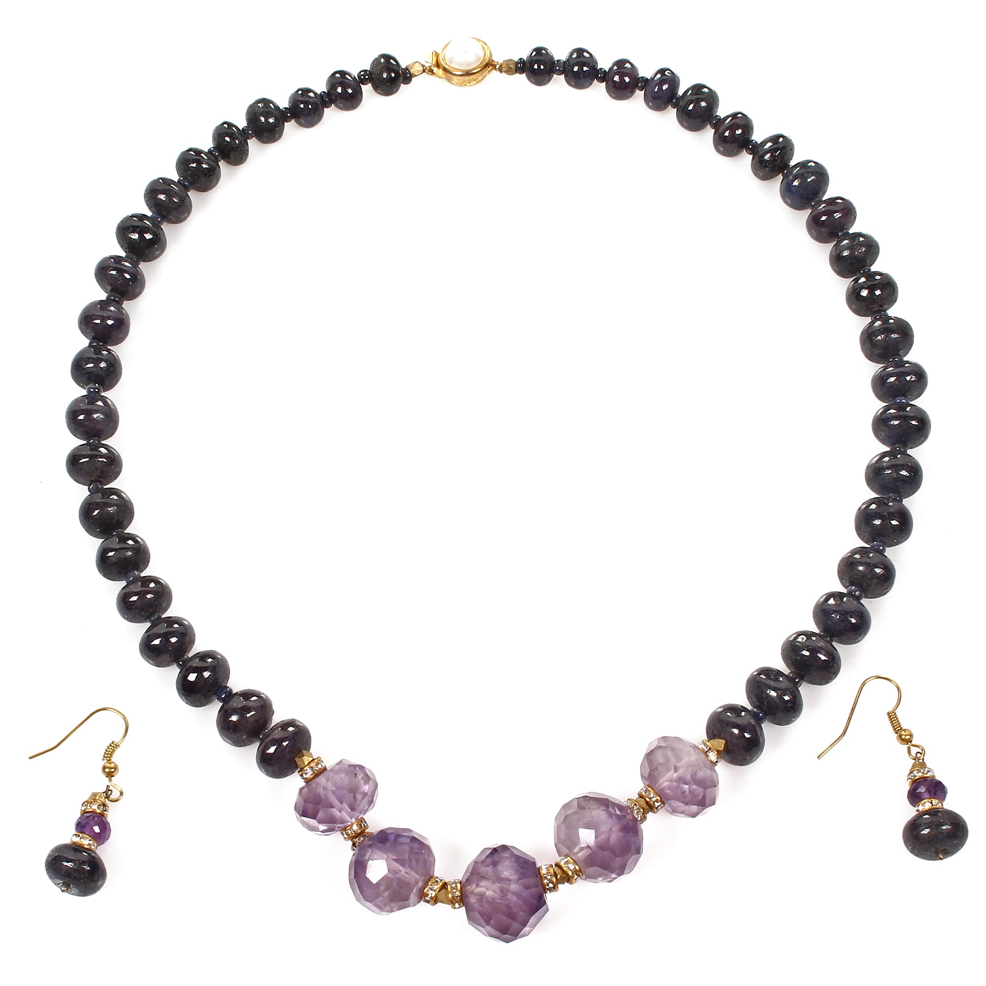 Blue Sapphire Jewelry, Untreated, Purple — 20", 561.30 Ct, Madagascar