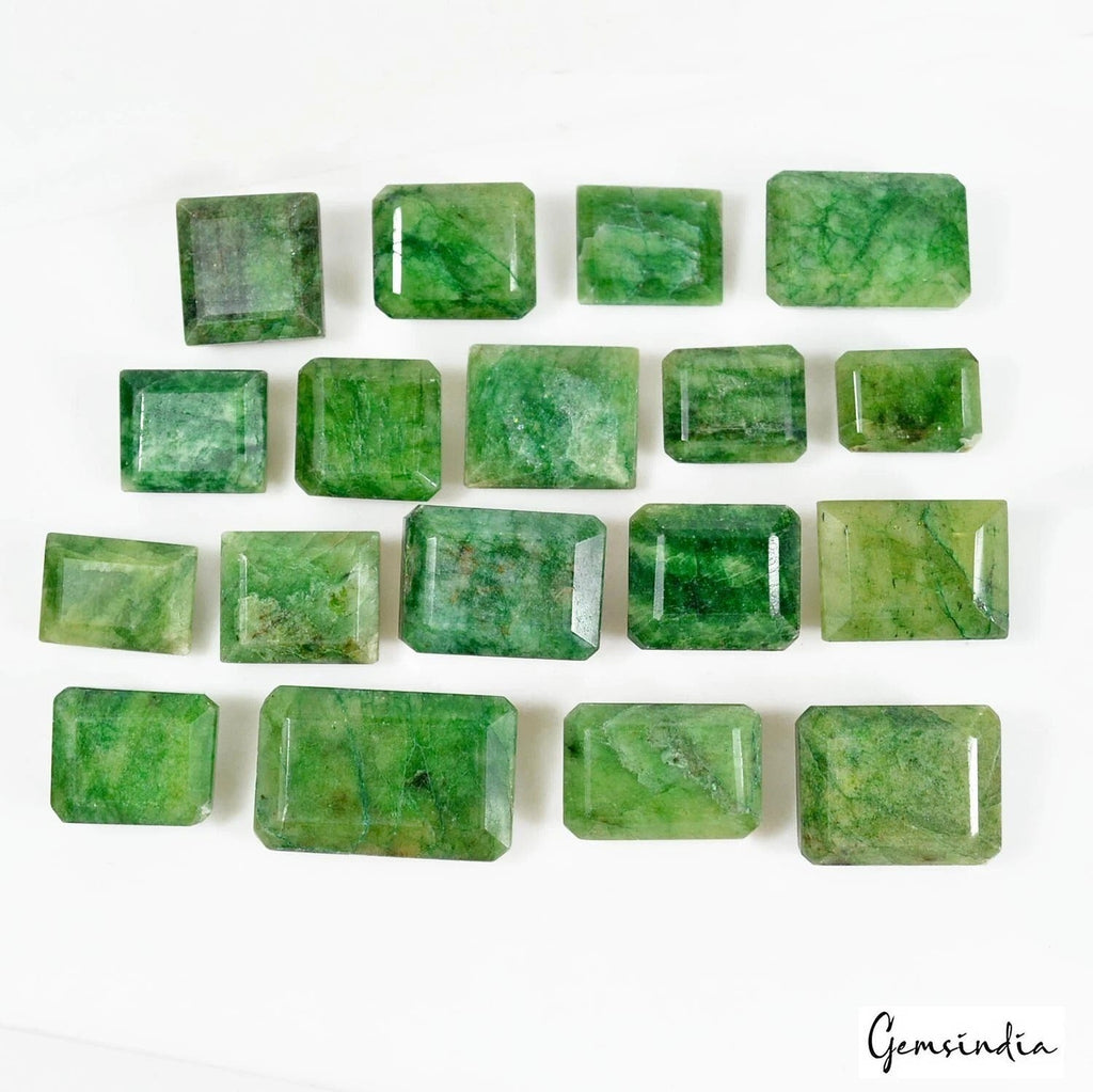 750 Ct/18Pcs Natural Brazilian Green Emerald Baguette Cut Loose Gems For Jewelry