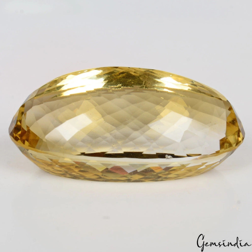 Oval Cut Natural Unheated Top Yellow Citrine Brazil 73.20 Cts 35x20mm Gemstone~