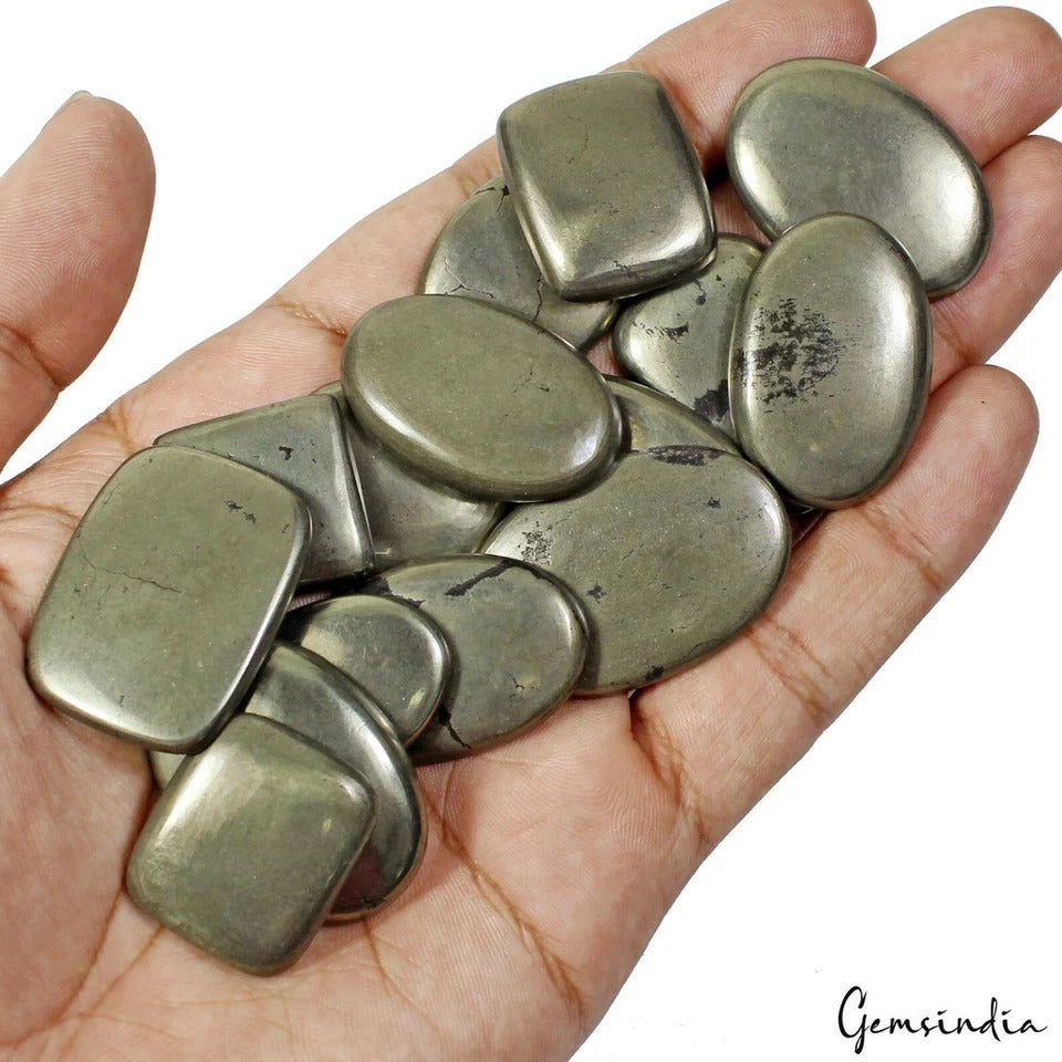 1150 Ct/22 Pcs Natural Untreated Peru Apache Gold Pyrite Mix Cabochon Gemstones