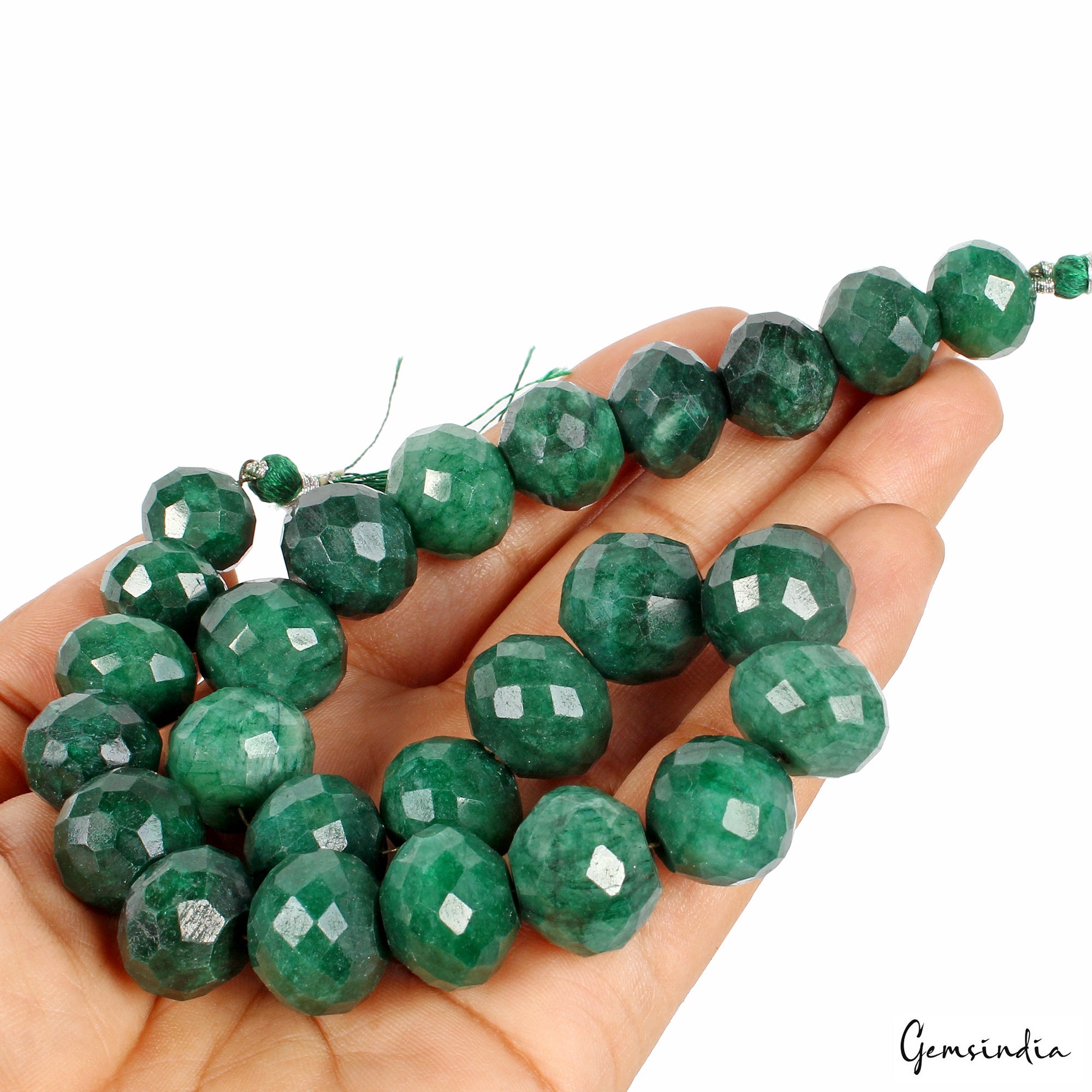 13.5" Long Strand 100% Natural Green Emerald Round Cut 13-17mm Beads~650ct/ 25Pc